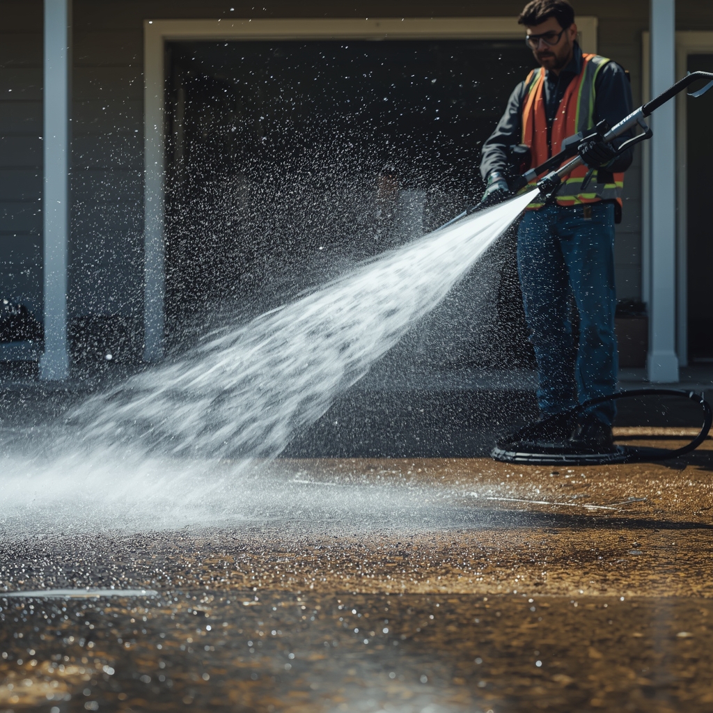 Rotary cleaner on patio